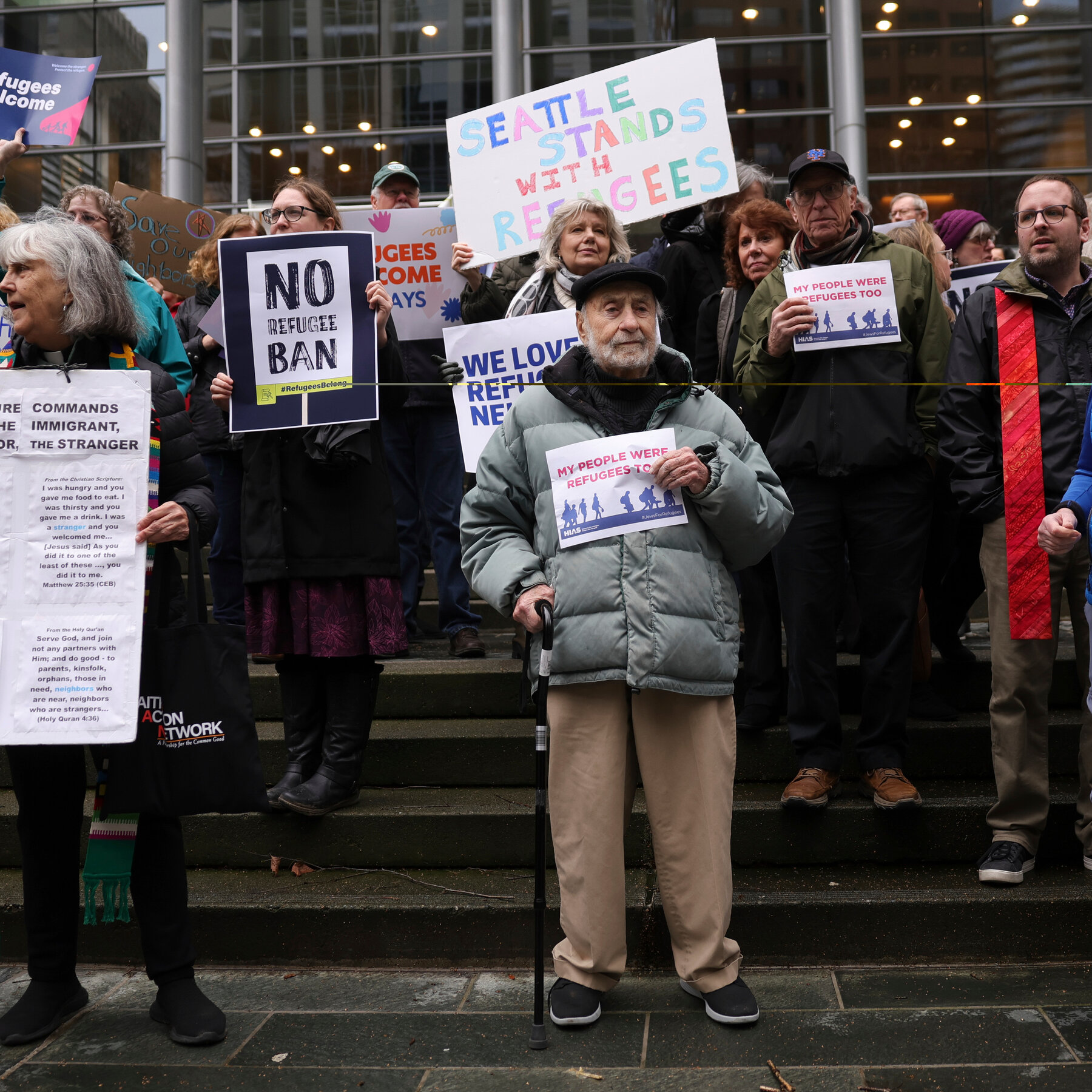 A challenge to the suspension of a refugee program established by Congress receives class-action status.