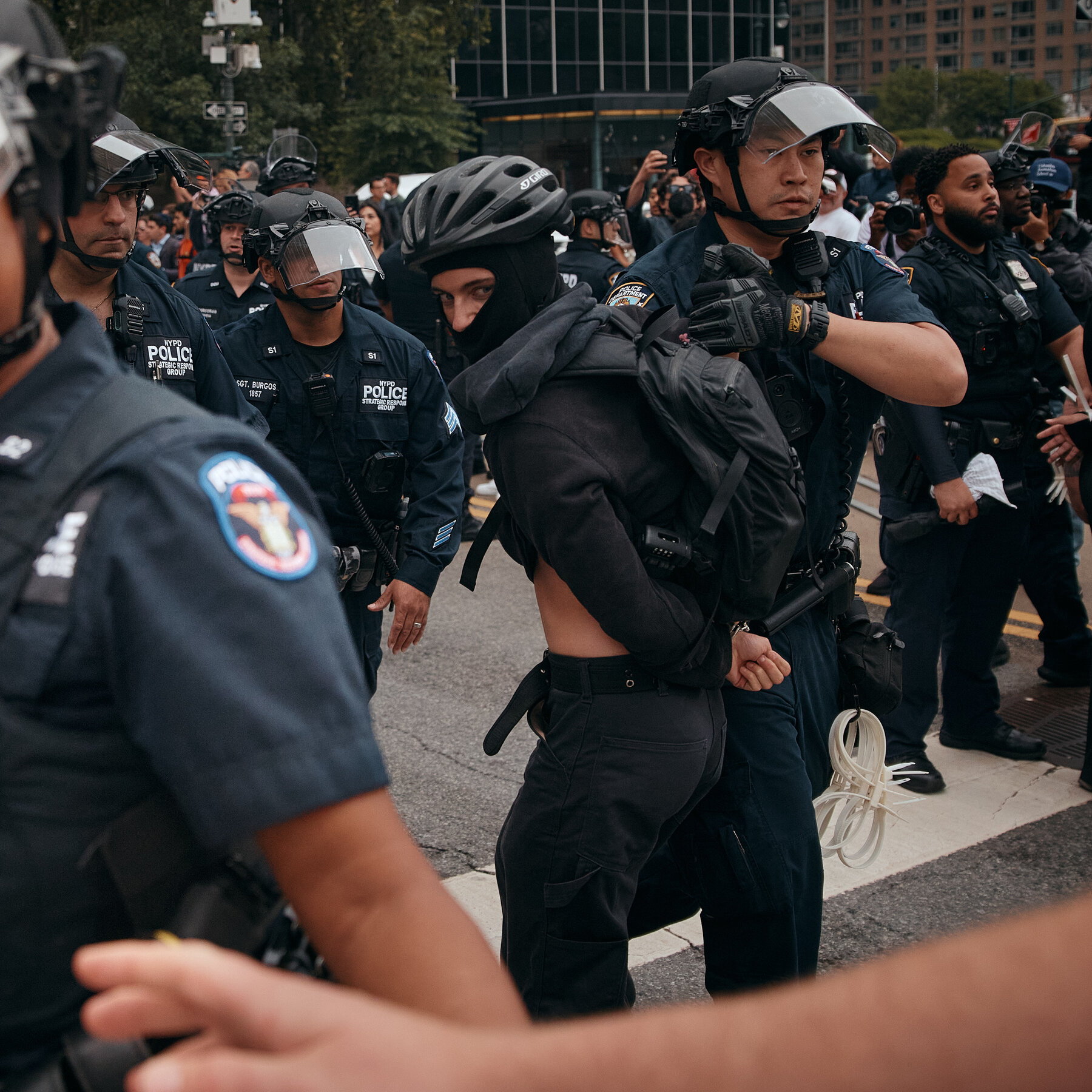 Adams says the N.Y.P.D. will not tolerate the kind of protests happening in Los Angeles.