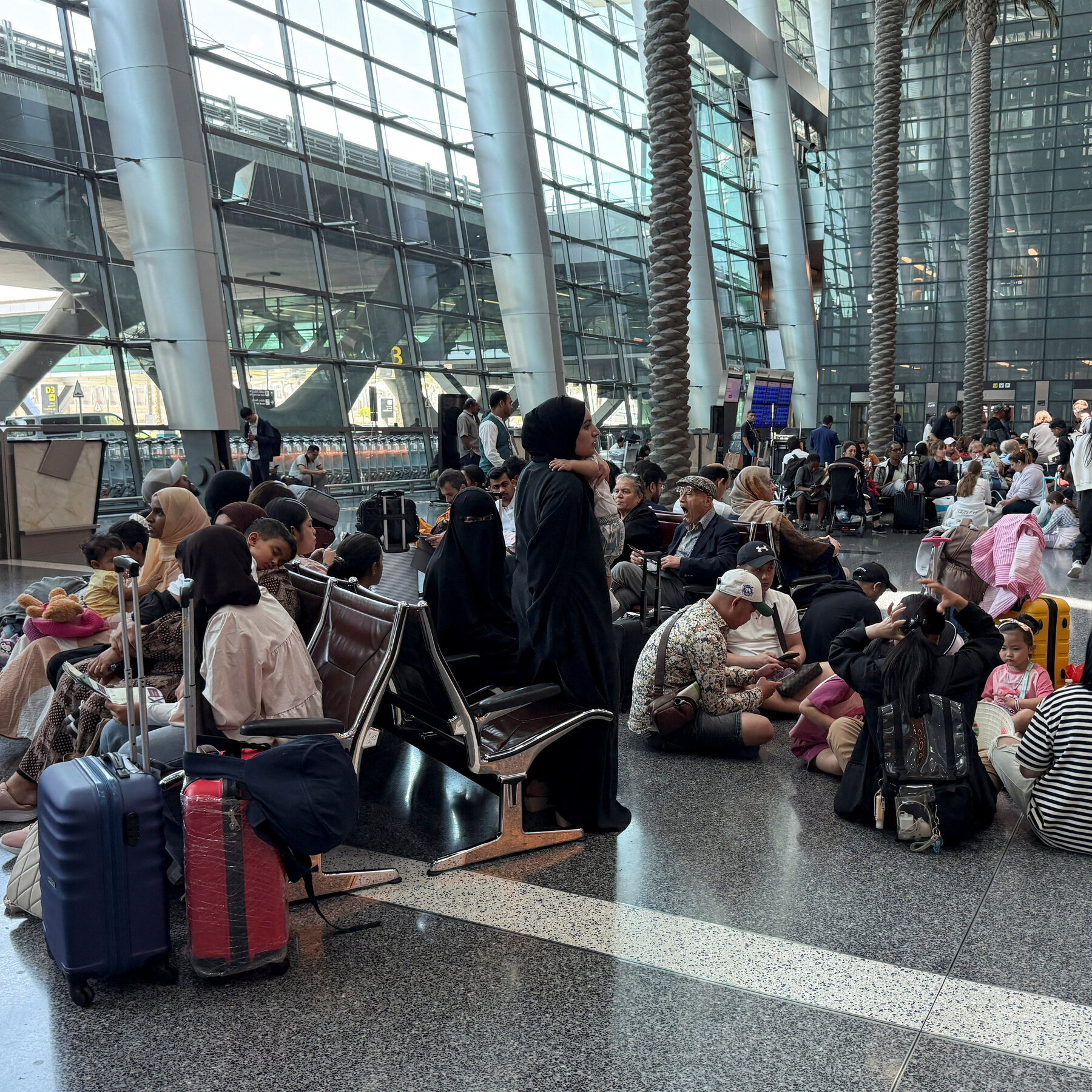 Airspace closures snarl travel to the Middle East.