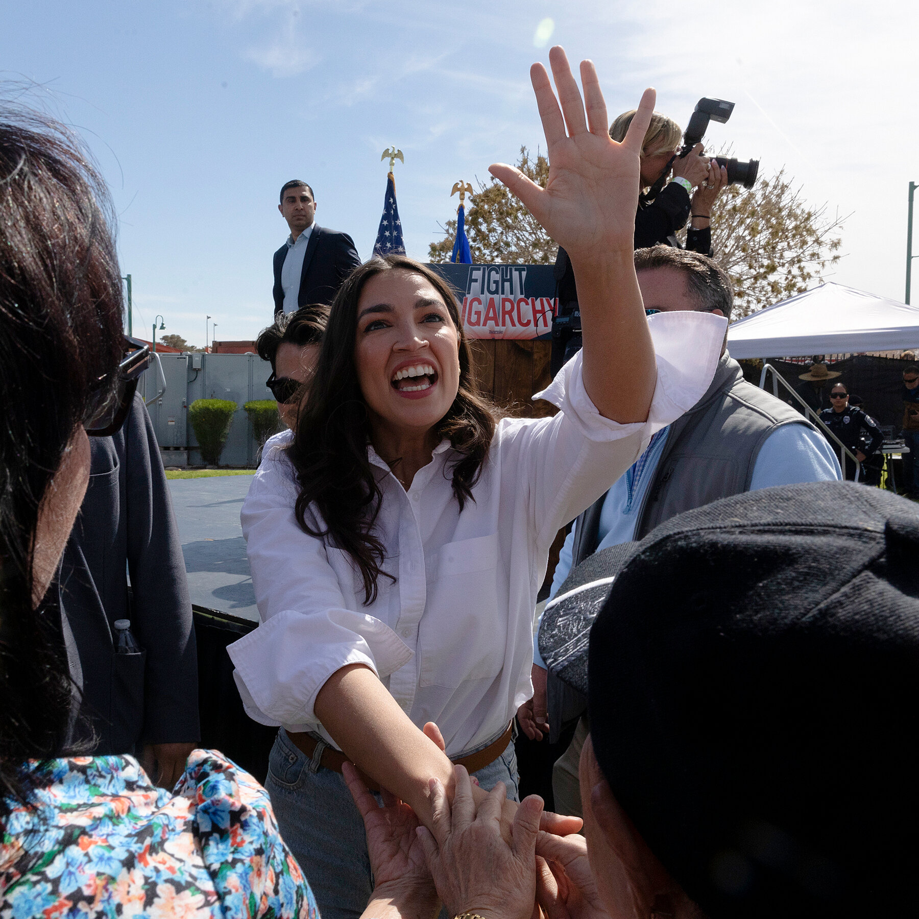 AOC Puts Her Own Spin on Bernie Sanders’s Pitch at Las Vegas Rally
