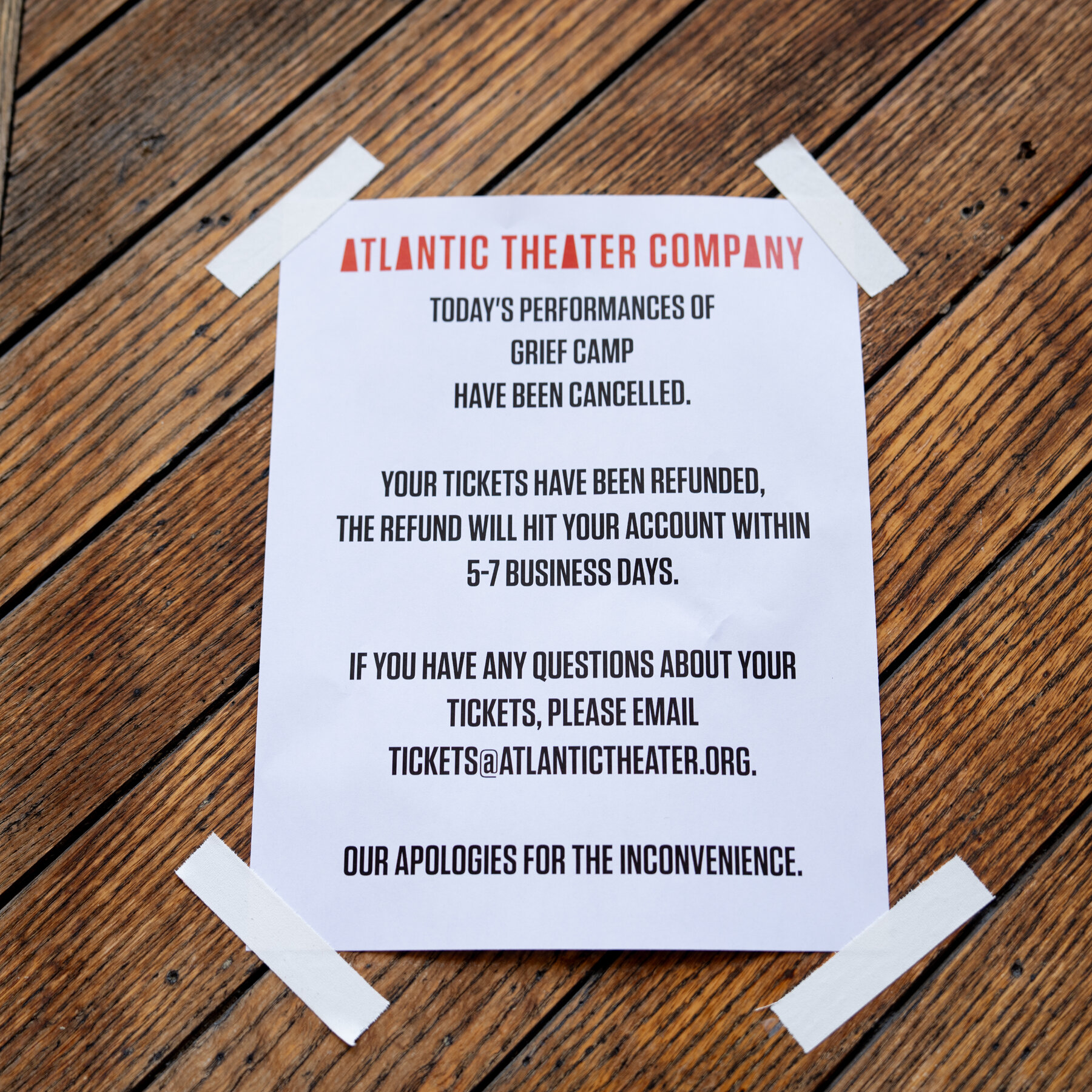 Atlantic Theater Stagehands Go on Strike