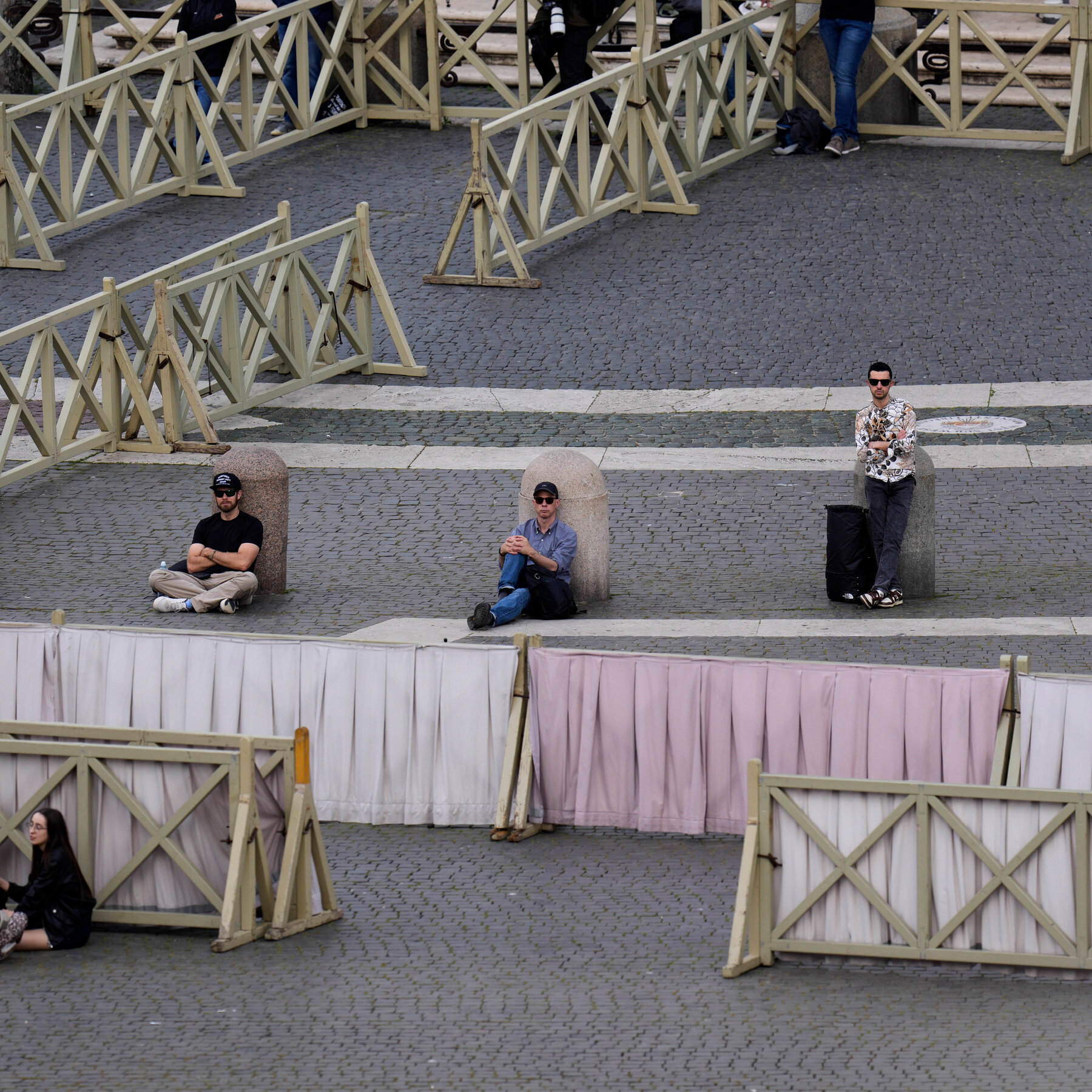 Crowds begin to gather in St. Peter’s Square.