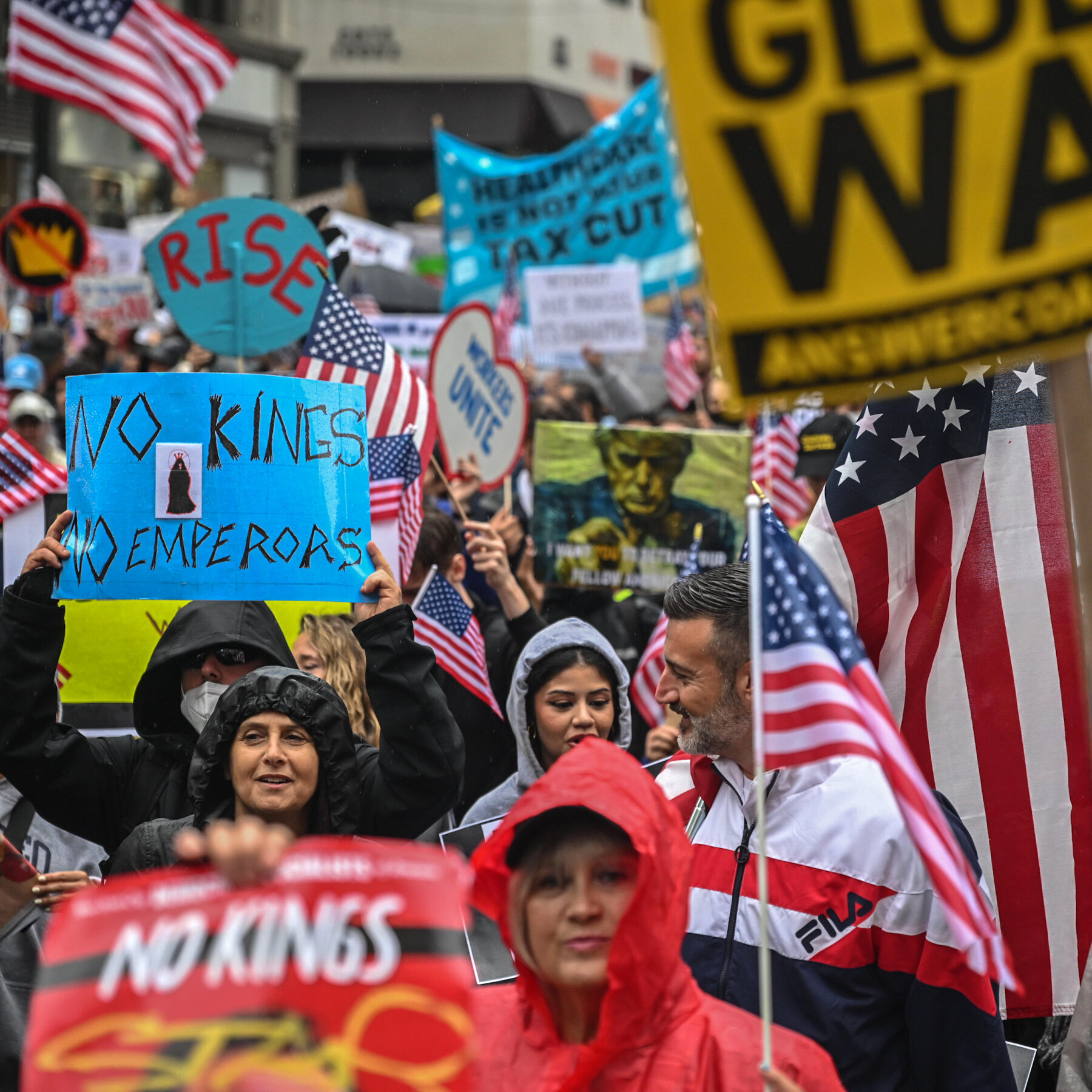 Demonstrators Begin Gathering Across the Country for Protests Against Trump