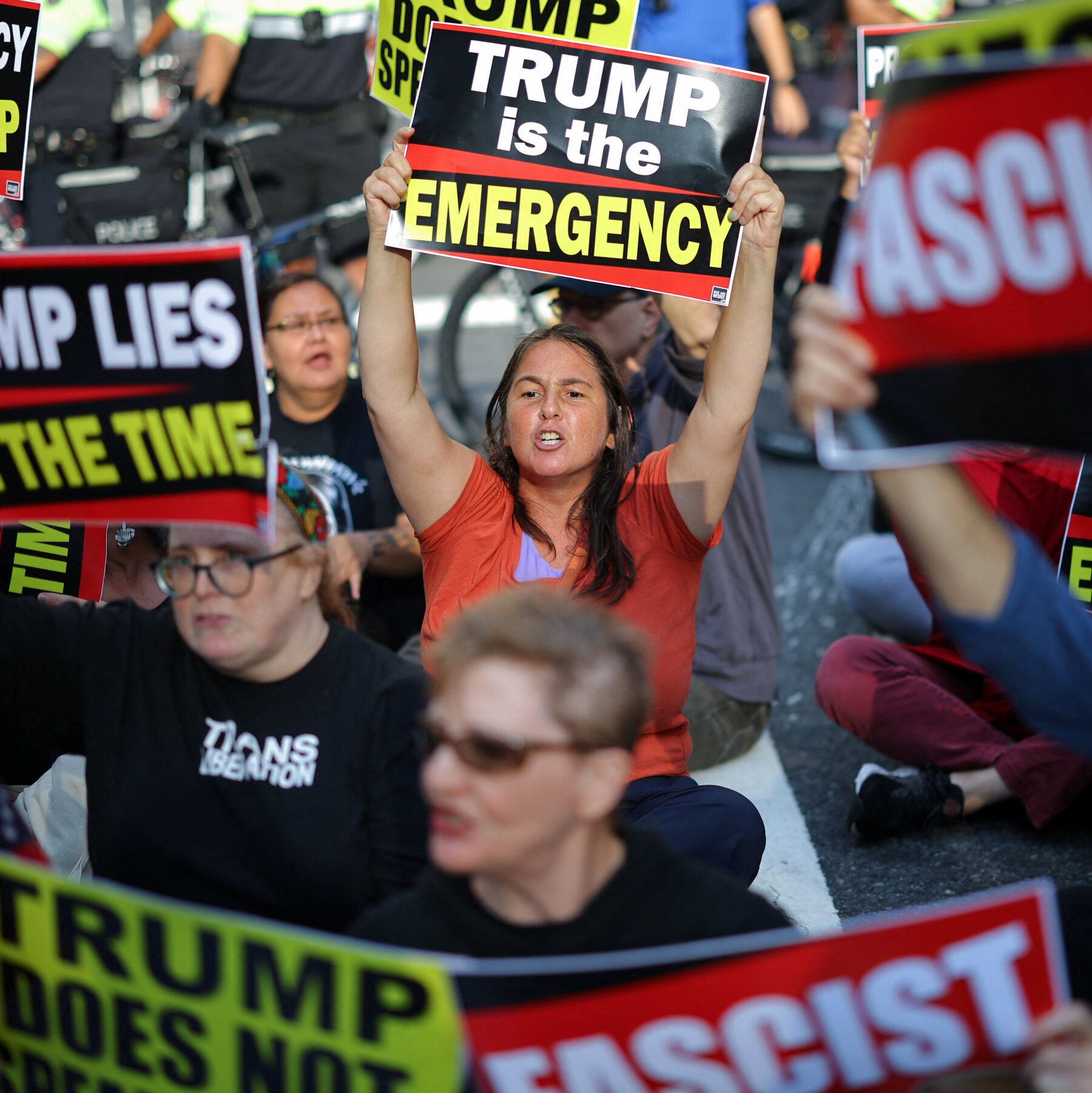 Dozens of Protesters Are Arrested Near the U.N. Before Trump’s Speech