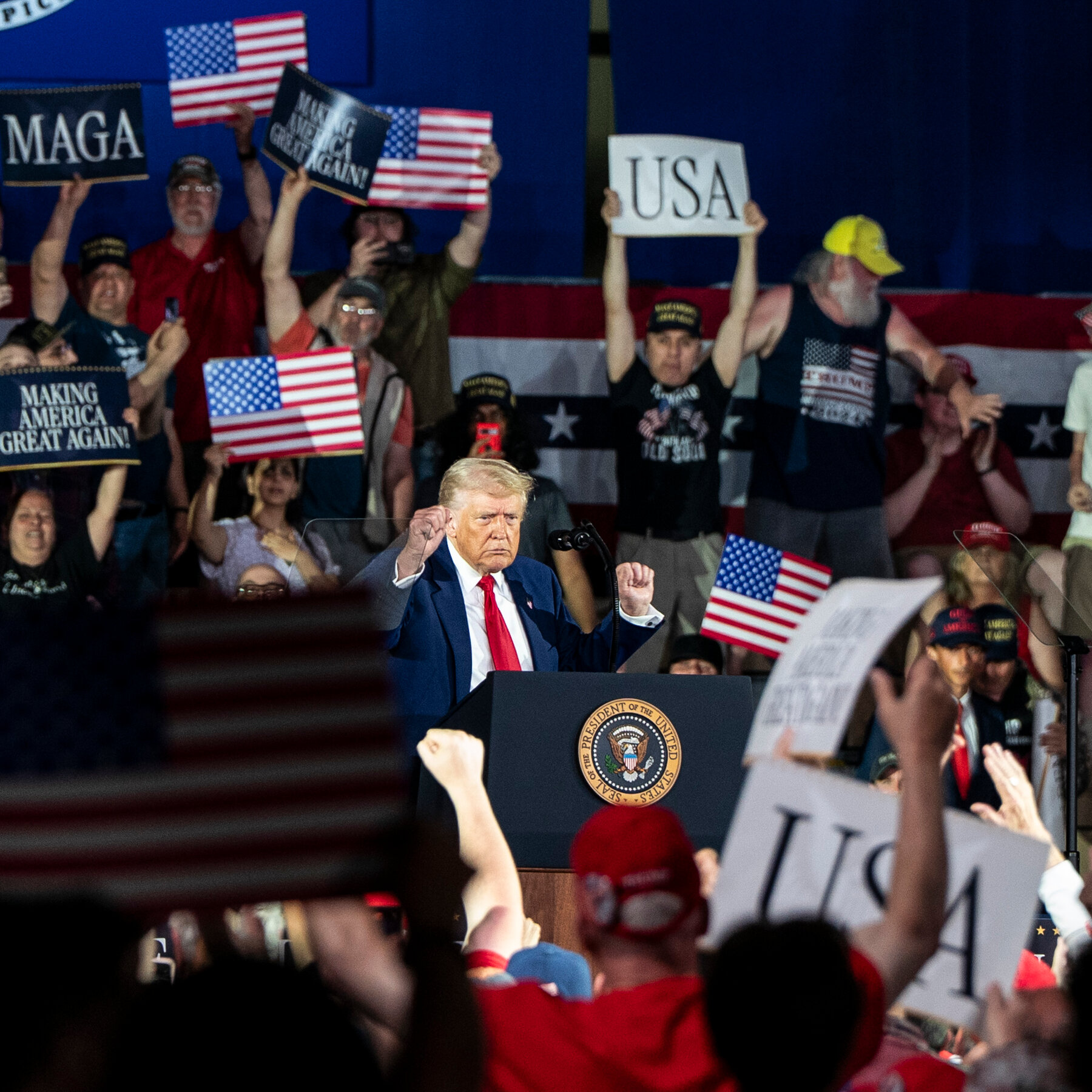Fact-Checking Trump’s Rally on His First 100 Days