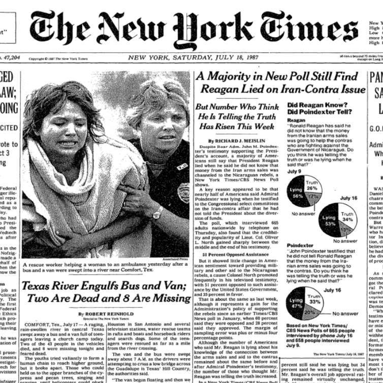 Floods in the same part of Texas swept away 10 teenagers in July 1987.