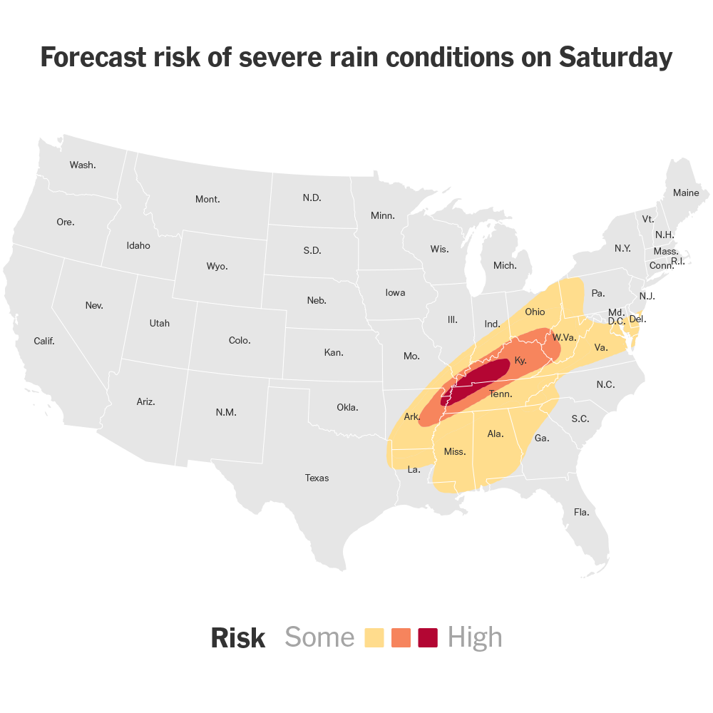 Heavy Rain Expected in Kentucky and Tennessee This Weekend