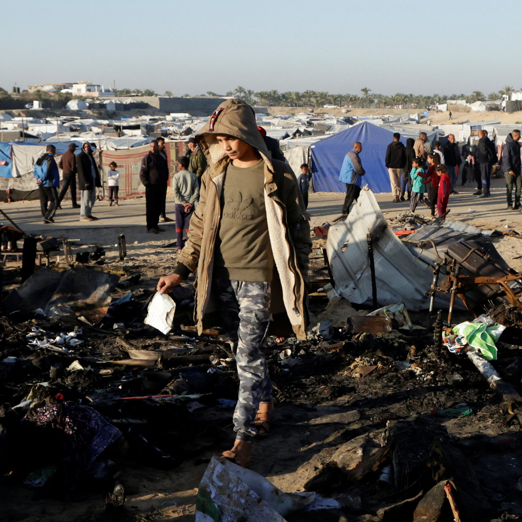 Israel Strikes Area With Large Tent Camps for Displaced Gazans