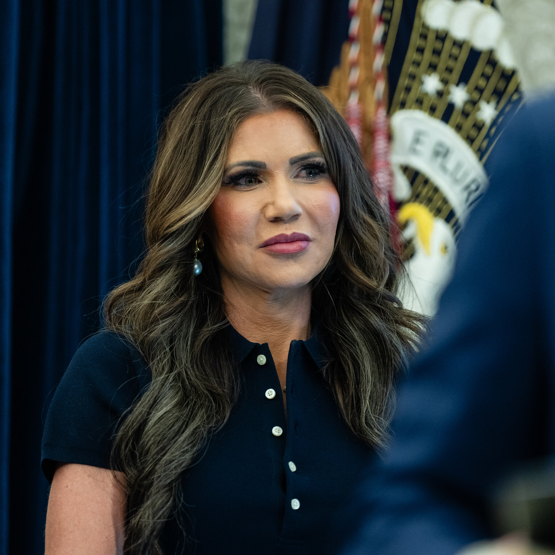 Kristi Noem’s Handbag Was Snatched From Beneath Her Chair, D.H.S. Says