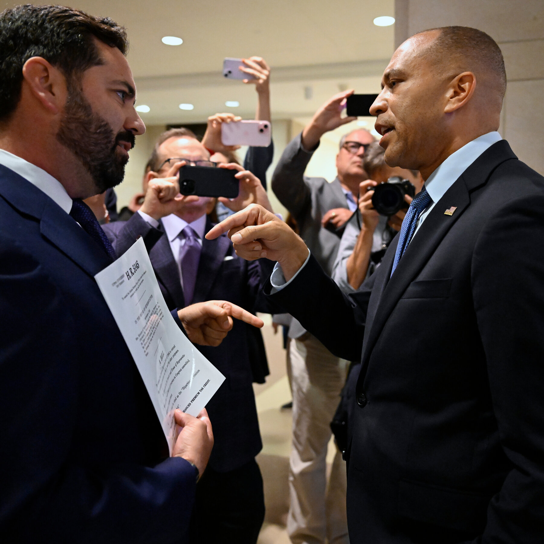 Lawler Confronts Jeffries in Showy Exchange in a Tense Capitol