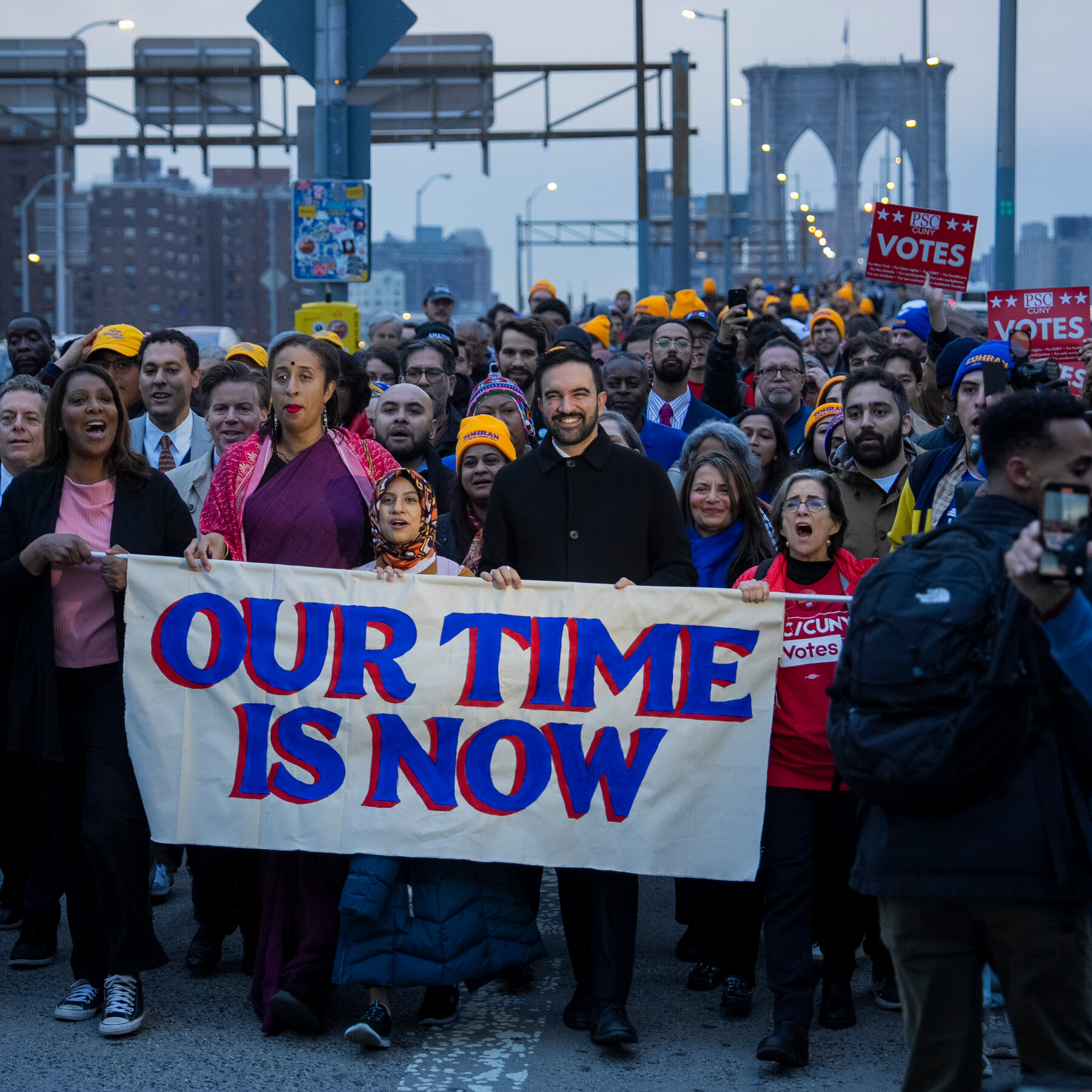 Mamdani Marches to City Hall on Final Campaign Day Before Election