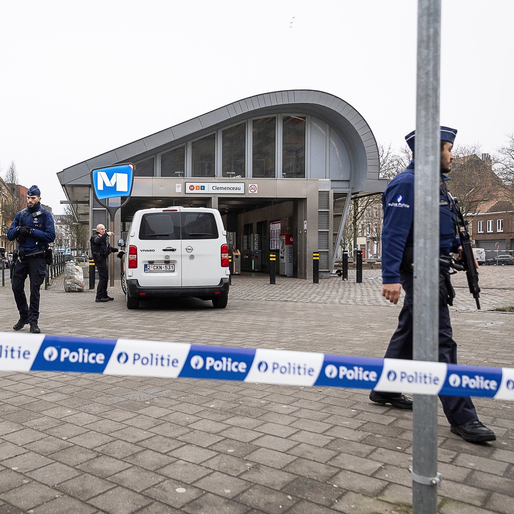 Manhunt in Brussels After Masked Men Open Fire Outside Metro Station