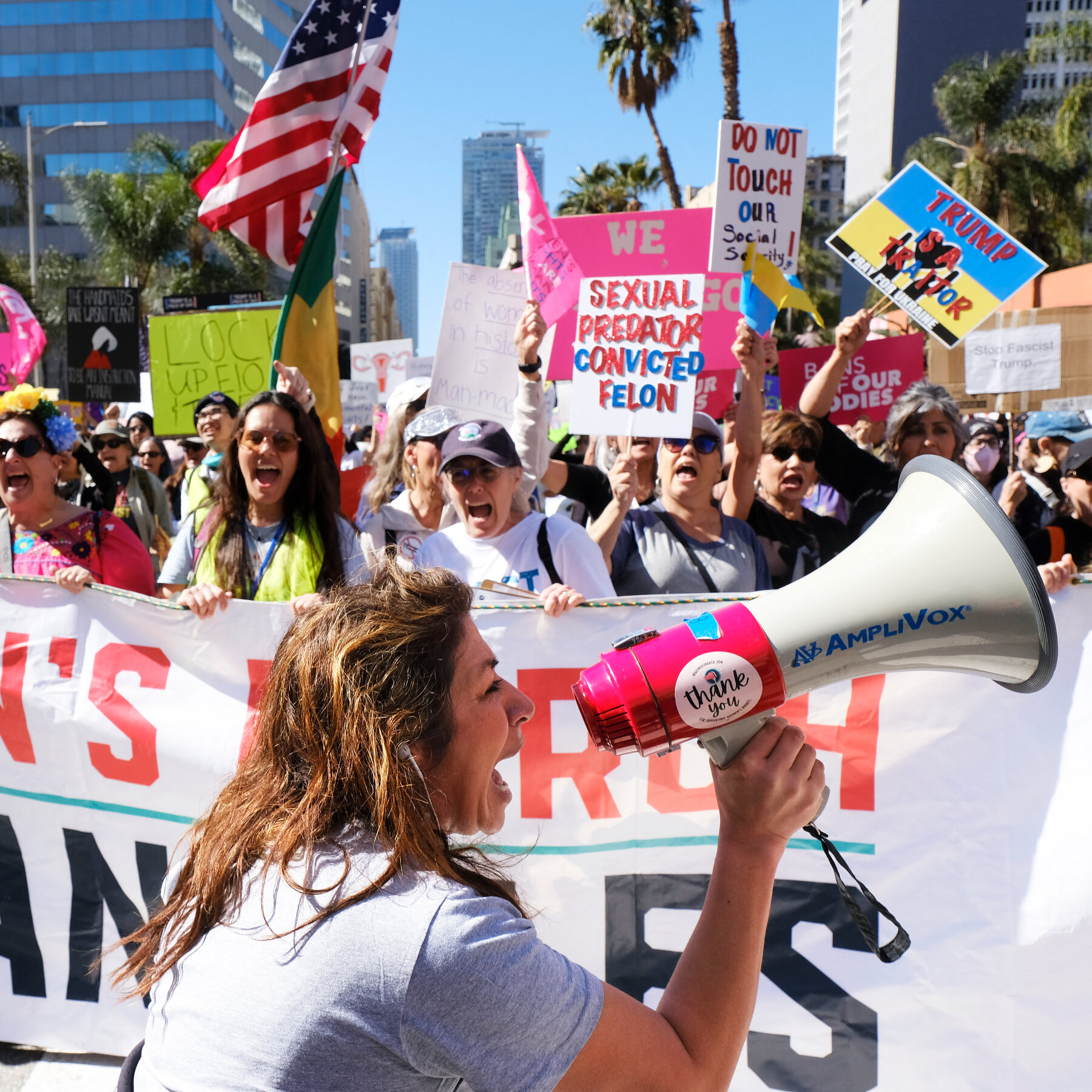 On International Women’s Day, Thousands Gather to Protest Trump