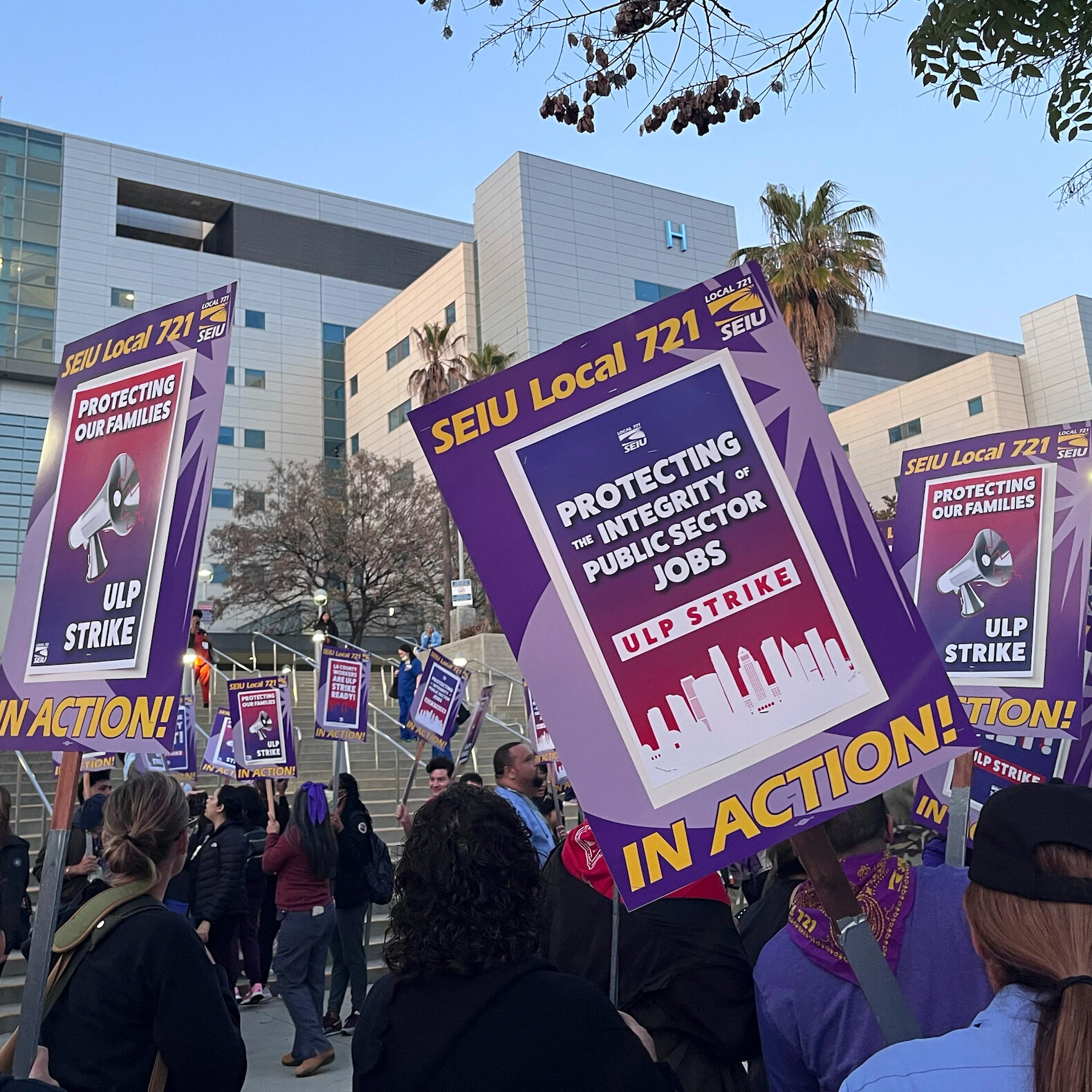 SEIU Local 721 Workers Go on Strike in Los Angeles