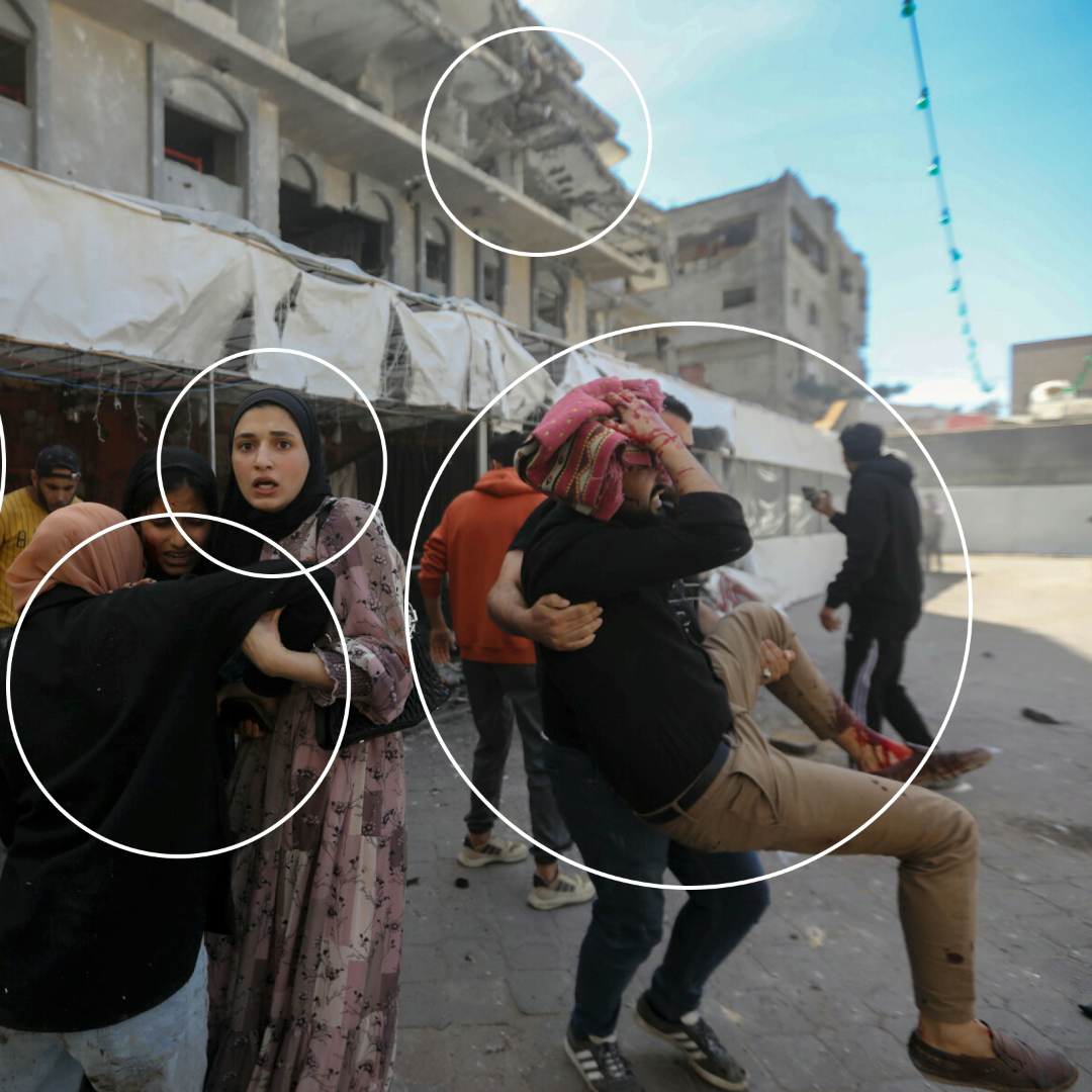 Shock and Fear Outside of a Gaza City Restaurant