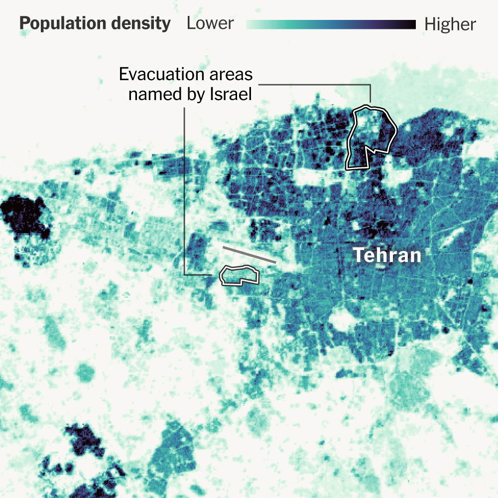 Tehran is about as densely populated as New York City