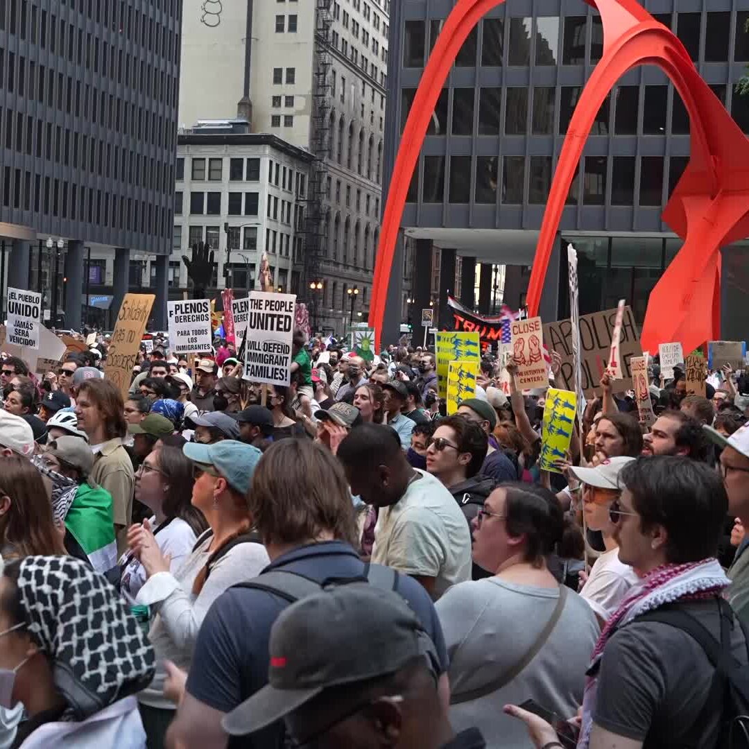 Thousands of Protesters March Through Downtown Chicago