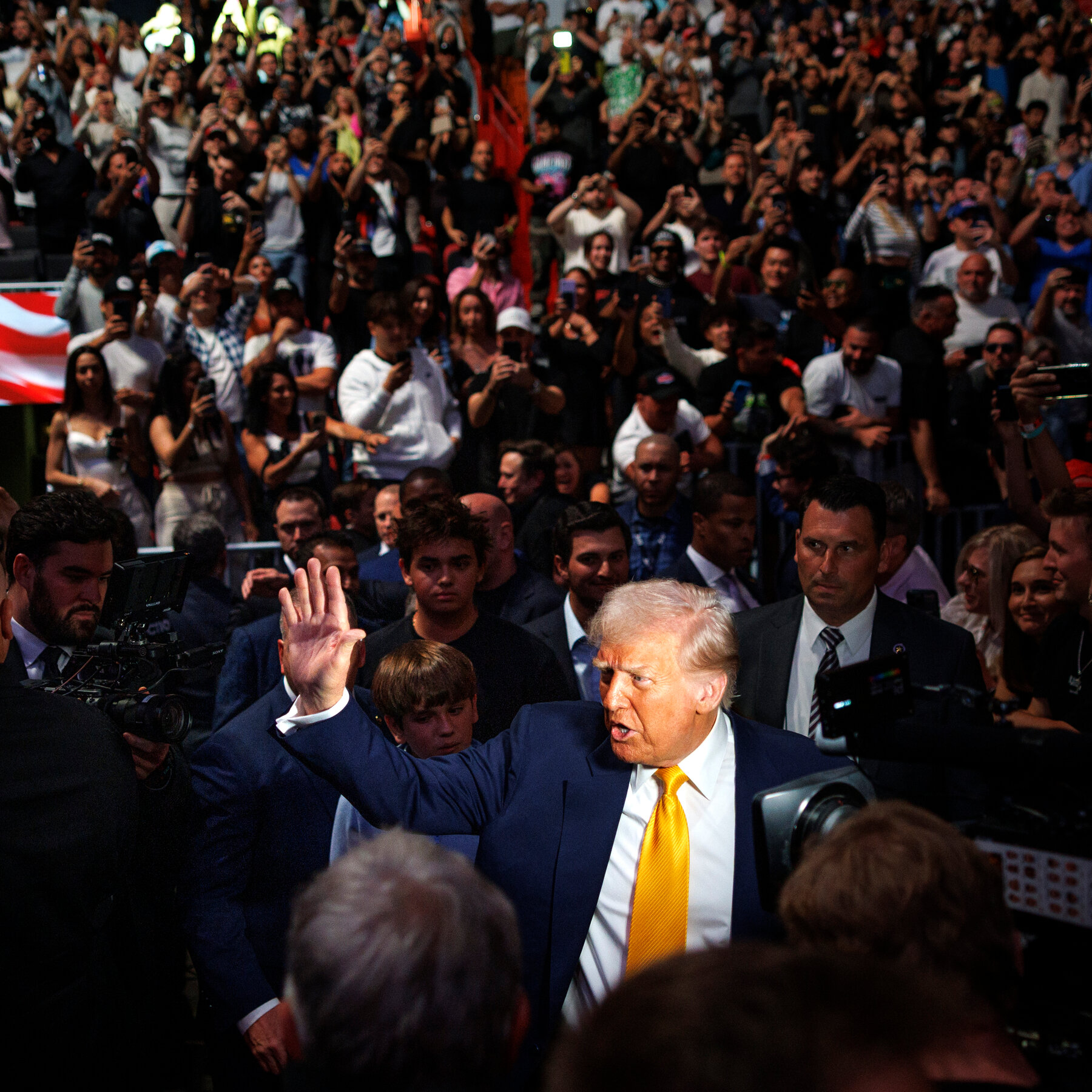 Trump and Some of His Cabinet Members Attend U.F.C. Fight in Miami