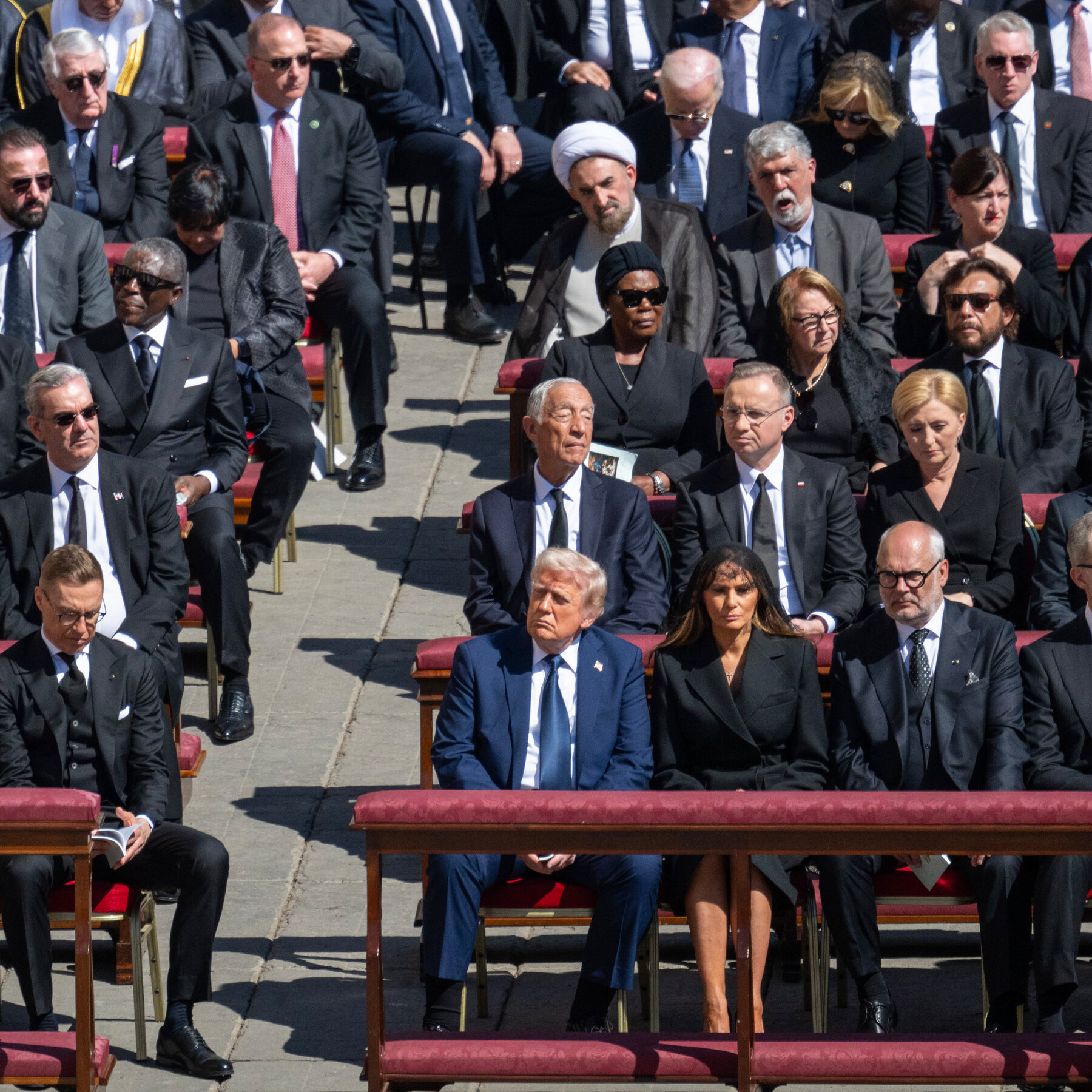 Trump’s Blue Suit at Pope Francis’ Funeral Draws Attention